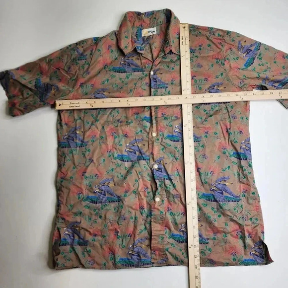 Reyn Spooner Cotton Hawaiian Bird Floral Shirt Size XL - Picture 5 of 7